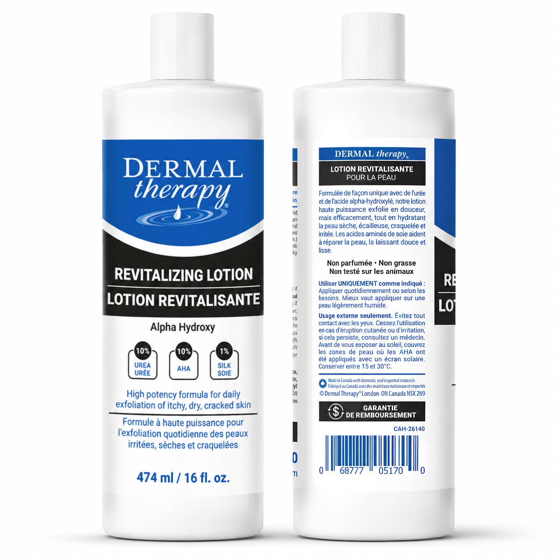 Alpha Hydroxy Lotion | 10% Urea/10% Lactic Acid | Dermal Therapy-16oz